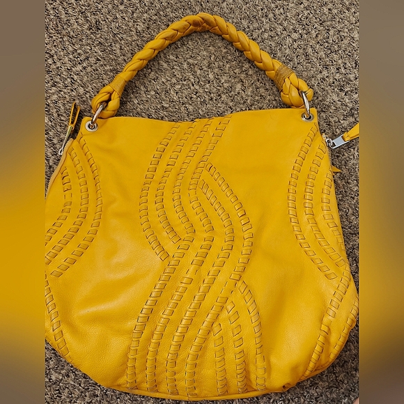 Fenn Wright Manson Mustard Yellow Leather Hobo Bag guc - Picture 1 of 8